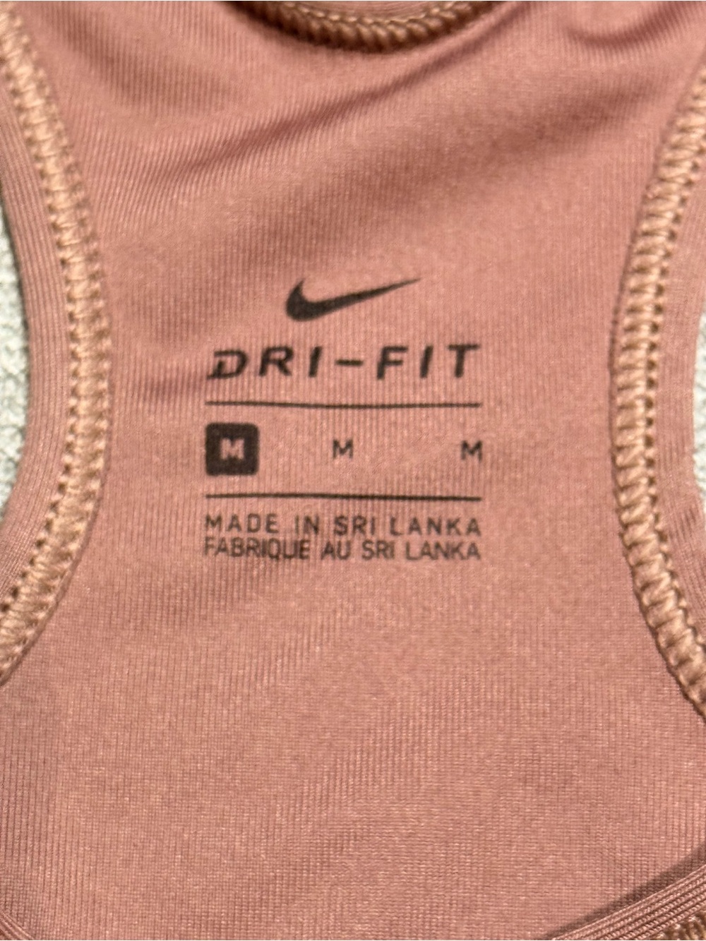 Nike Women’s Racerback Sports Bras - Rosewood & Heather Gray - Picture 4 of 5